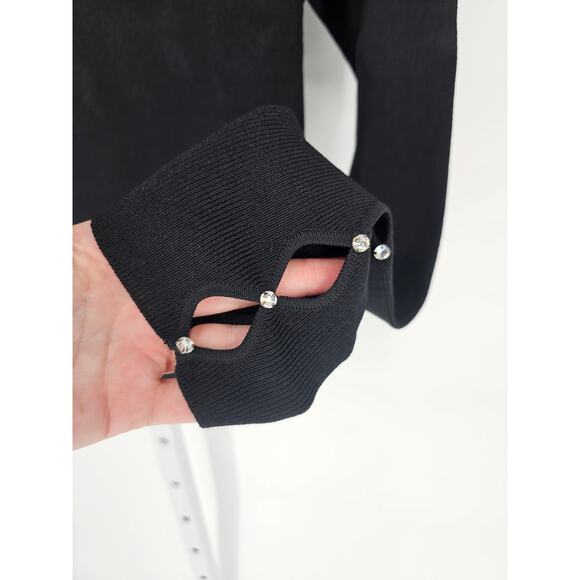 Dana Buchman Women's Black Viscose Blend Scoop-Neck Long Sleeve Blouse Size L - Picture 4 of 4